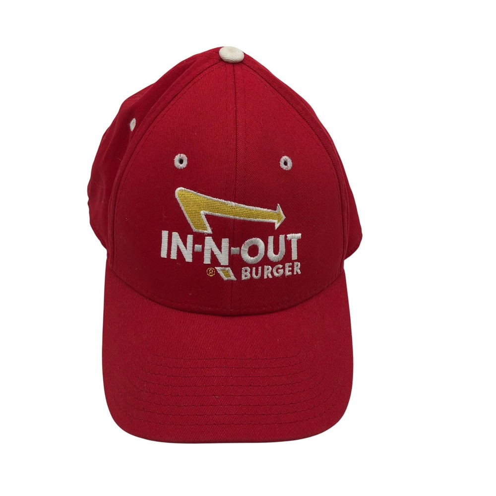 In-N-Out Burger Baseball Cap Hat Mens L/XL Red Employee Worker